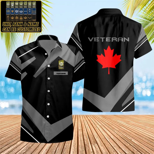 Personalized Canadian Solider/ Veteran Camo With Name And Rank Hawaii Shirt 3D Printed - 3103230007