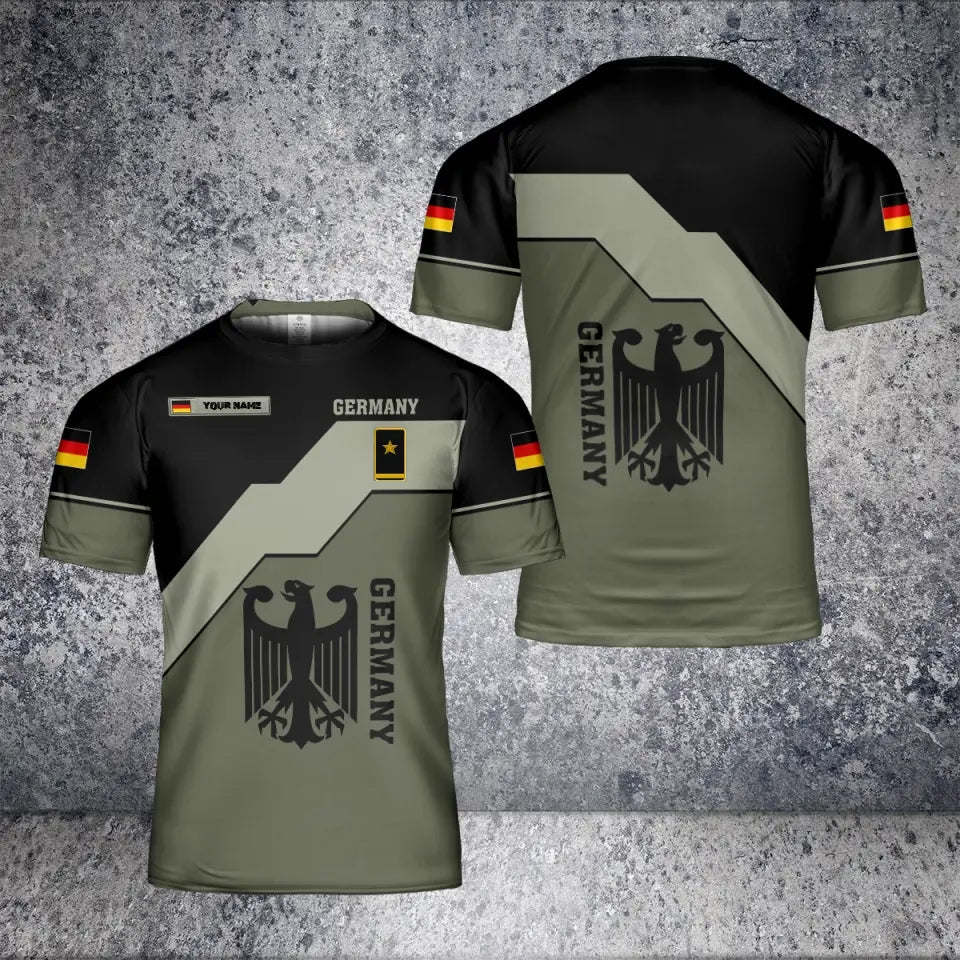 Personalized German Solider/ Veteran Camo With Name And Rank T-Shirt 3D Printed - 1707091201