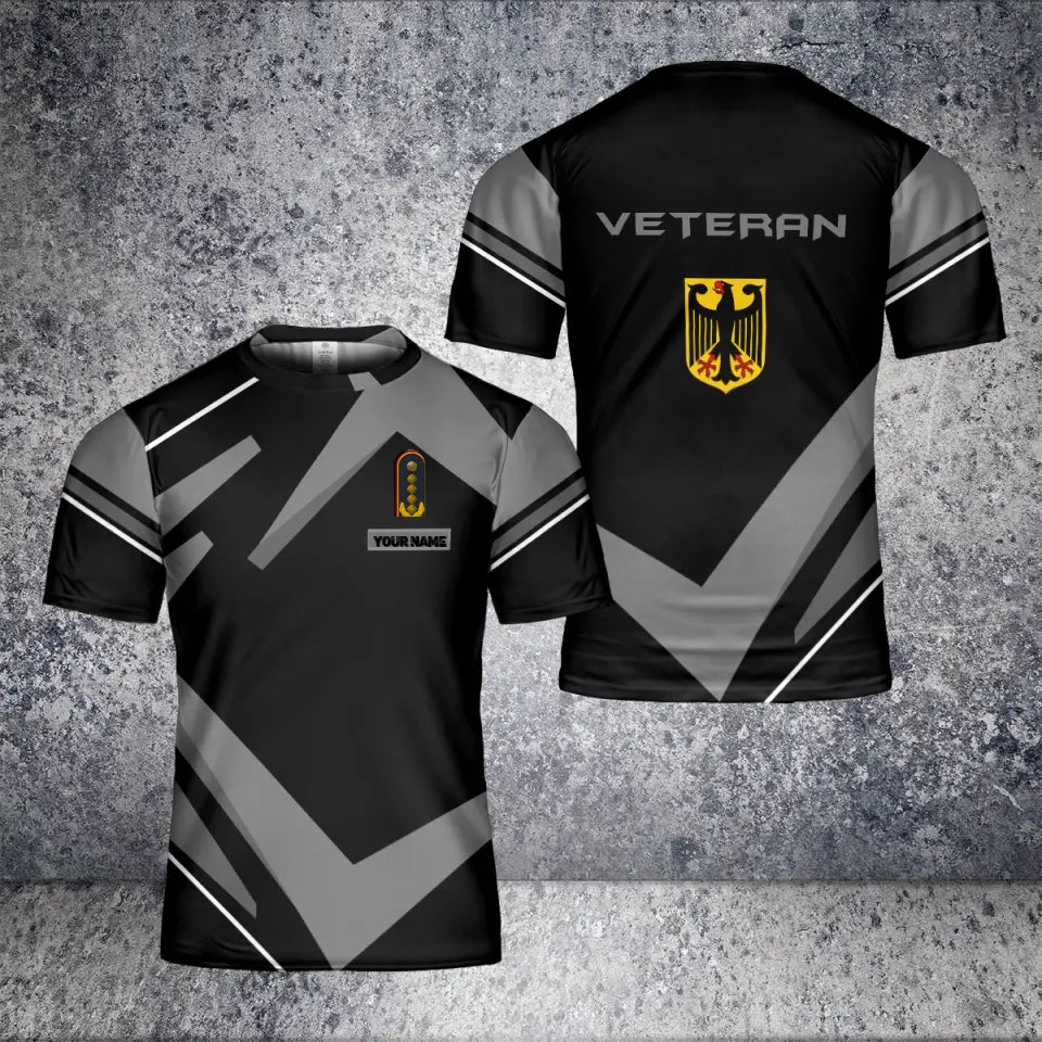 Personalized German Solider/ Veteran Camo With Name And Rank T-Shirt 3D Printed - 17061408