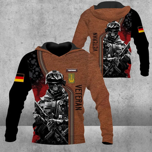 Personalized German Soldier/ Veteran Camo With Name And Rank Hoodie 3D Printed - 0604230001