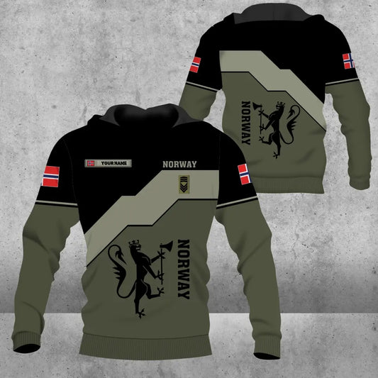Personalized Norway Solider/ Veteran Camo With Name And Rank Hoodie 3D Printed - 0604230003