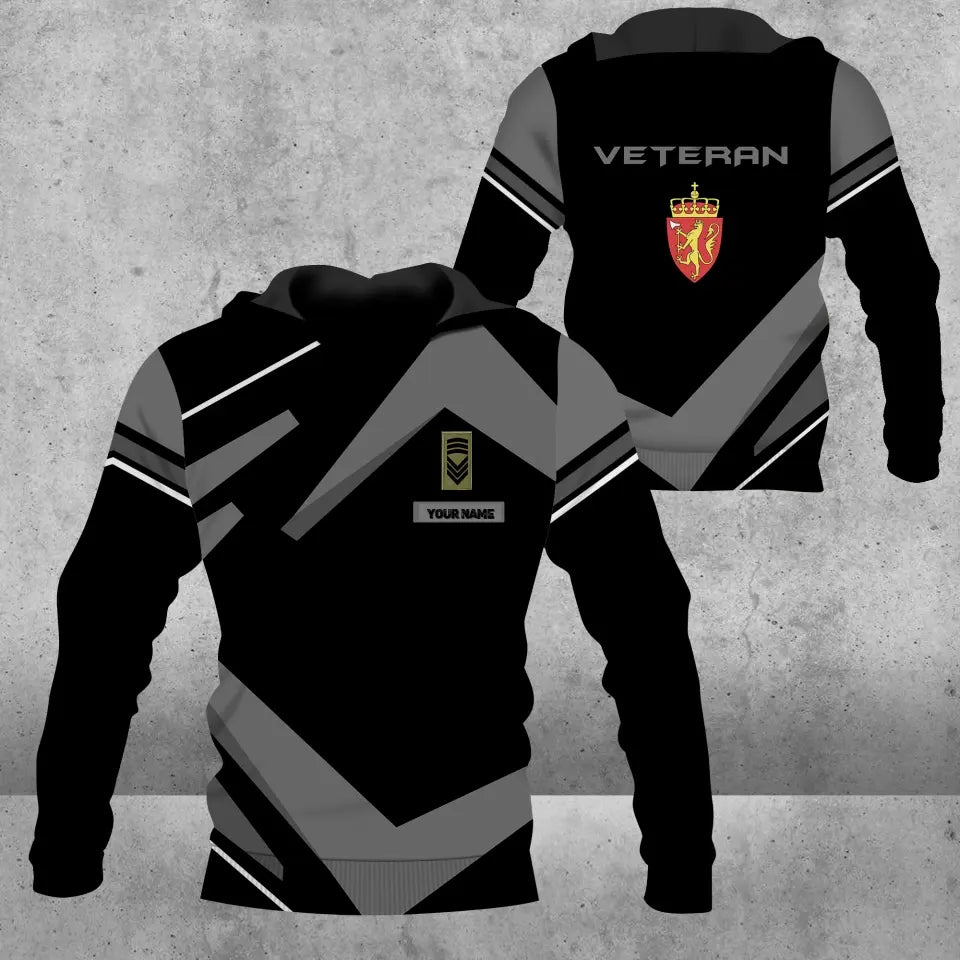 Personalized Norway Solider/ Veteran Camo With Name And Rank Hoodie 3D Printed - 1680739203