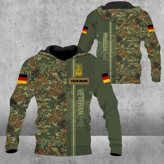 Personalized German Soldier/ Veteran Camo With Name And Rank Hoodie 3D Printed - 1680739204