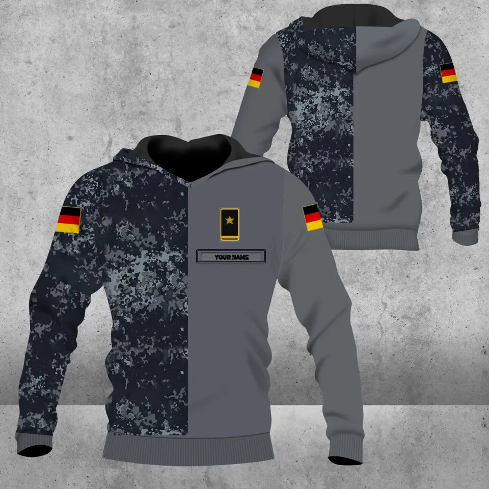Personalized German Soldier/ Veteran Camo With Name And Rank Hoodie 3D Printed - 1680739206