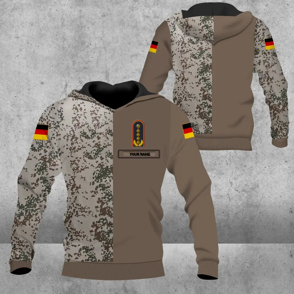 Personalized German Soldier/ Veteran Camo With Name And Rank Hoodie 3D Printed - 1680739206