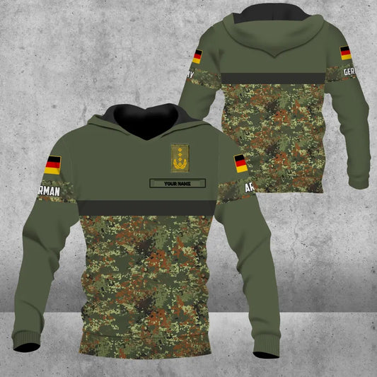 Personalized German Soldier/ Veteran Camo With Name And Rank Hoodie 3D Printed - 0604230008