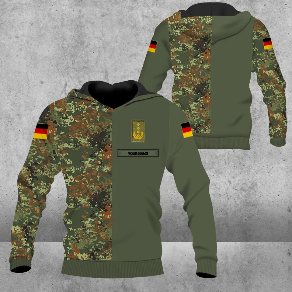Personalized German Soldier/ Veteran Camo With Name And Rank Hoodie 3D Printed - 1680739206