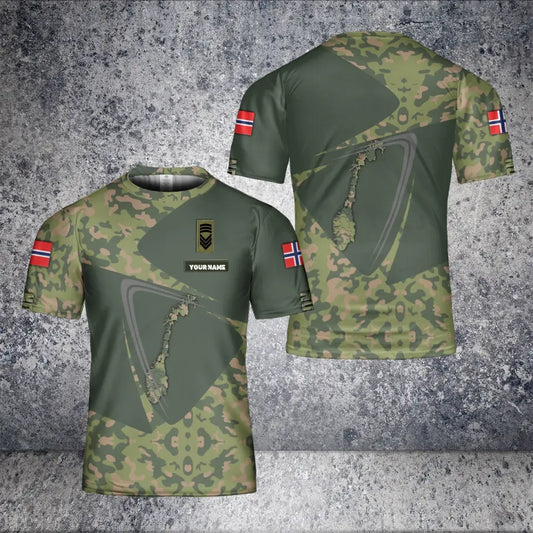 Personalized Norway Solider/ Veteran Camo With Name And Rank T-Shirt 3D Printed - 1901240002