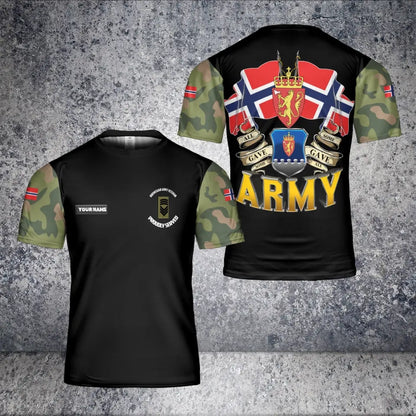 Personalized Norway Solider/ Veteran Camo With Name And Rank T-Shirt 3D Printed - 1705881601