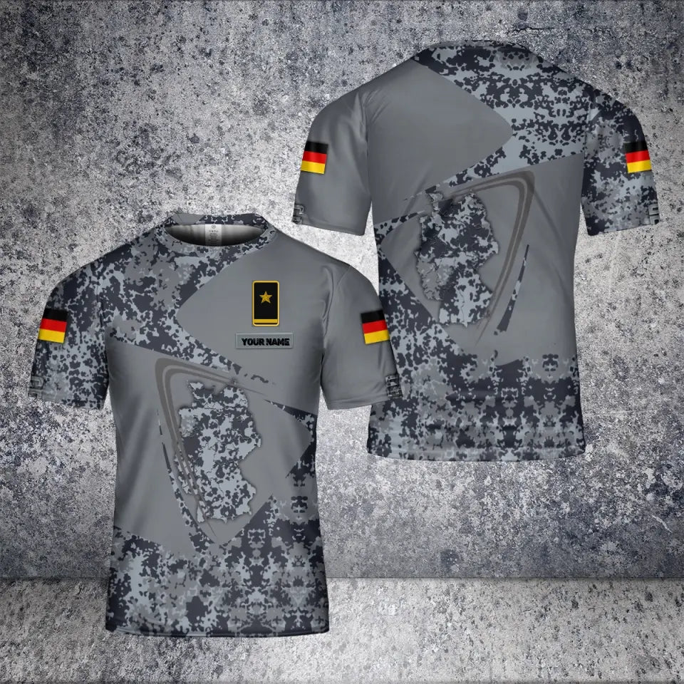 Personalized German Solider/ Veteran Camo With Name And Rank T-Shirt 3D Printed - 1706227202