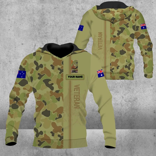 Personalized Australian Solider/ Veteran Camo With Name And Rank Hoodie - 0604230006
