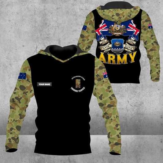 Personalized Australian Solider/ Veteran Camo With Name And Rank Hoodie - 0604230008