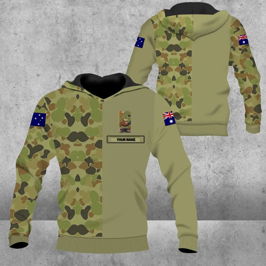 Personalized Australian Solider/ Veteran Camo With Name And Rank Hoodie - 0604230009