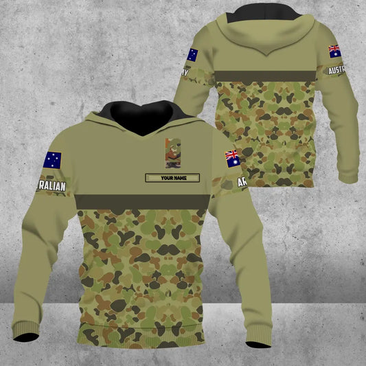 Personalized Australian Solider/ Veteran Camo With Name And Rank Hoodie - 0604230010