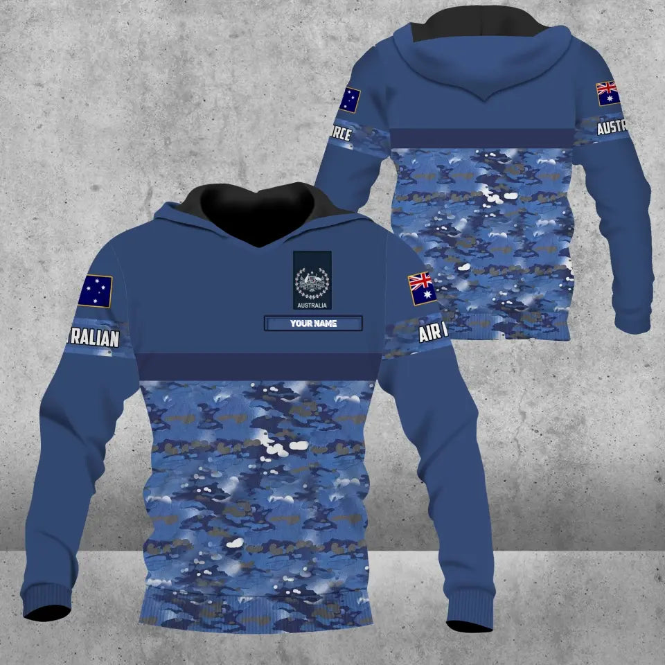 Personalized Australian Solider/ Veteran Camo With Name And Rank Hoodie - 0604230010