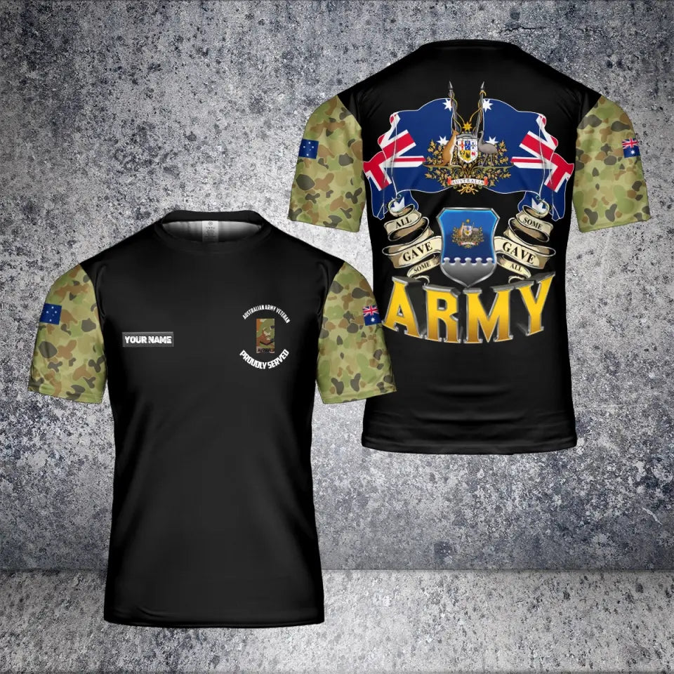 Personalized Australian Solider/ Veteran Camo With Name And Rank T-Shirt 3D Printed - 2001240002