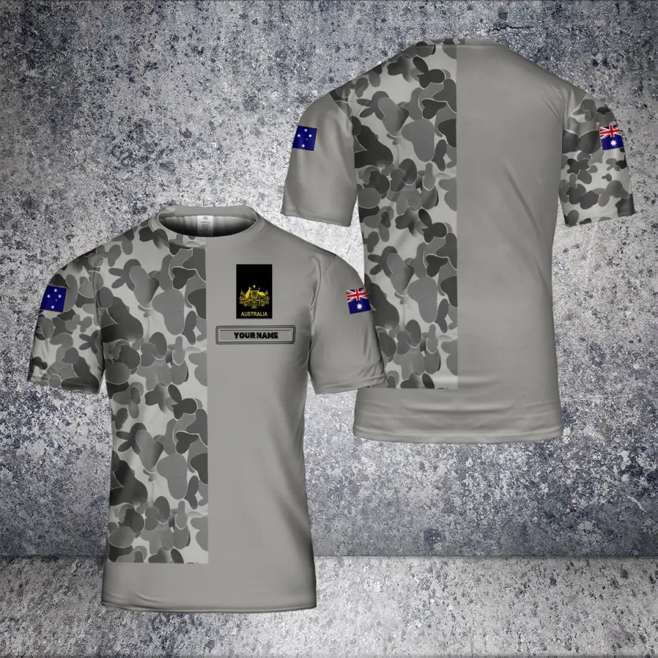 Personalized Australian Solider/ Veteran Camo With Name And Rank T-Shirt 3D Printed - 2001240001
