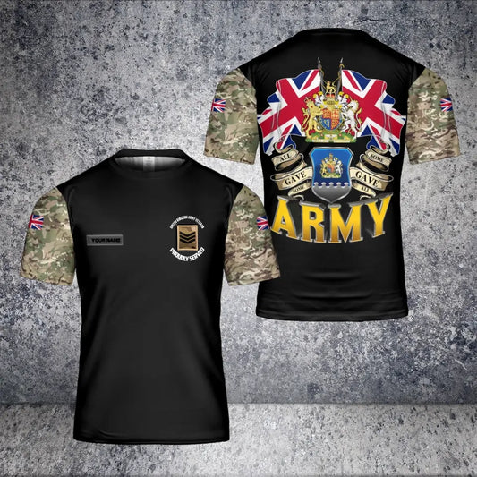 Personalized United Kingdom Solider/ Veteran Camo With Name And Rank T-Shirt 3D Printed - 0604230008