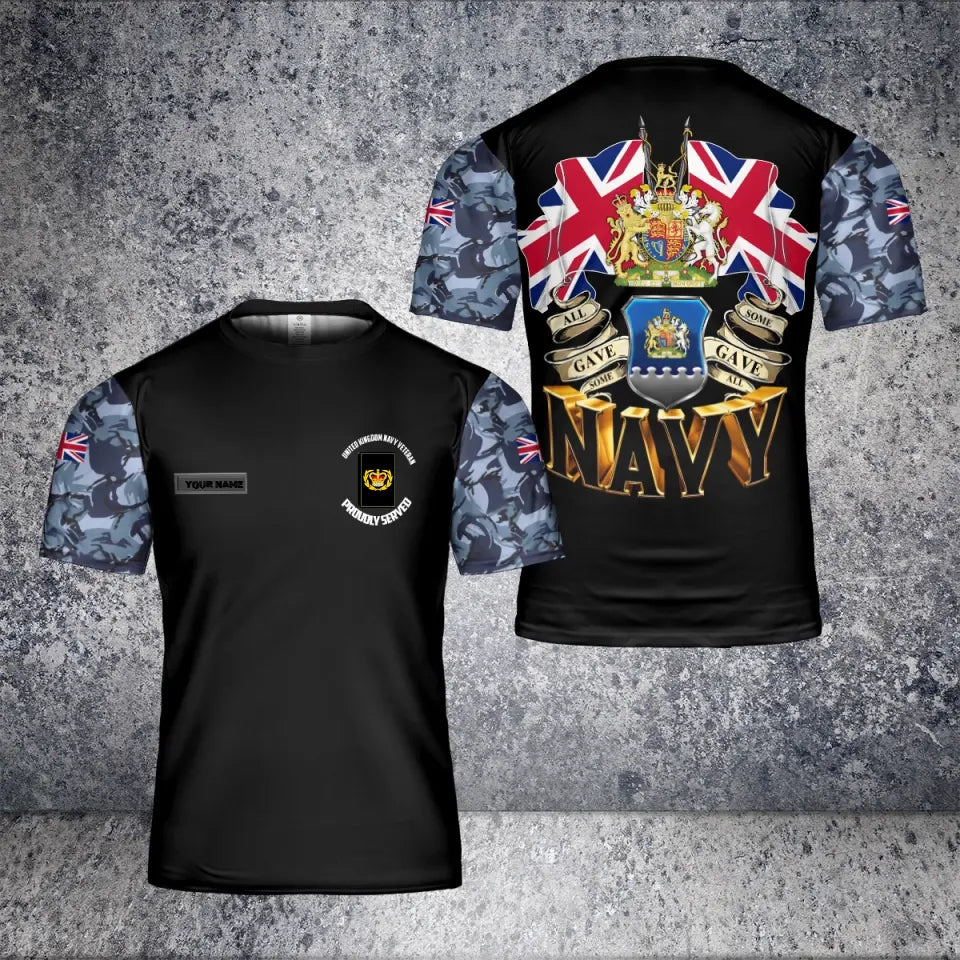 Personalized United Kingdom Solider/ Veteran Camo With Name And Rank T-Shirt 3D Printed - 1680739207