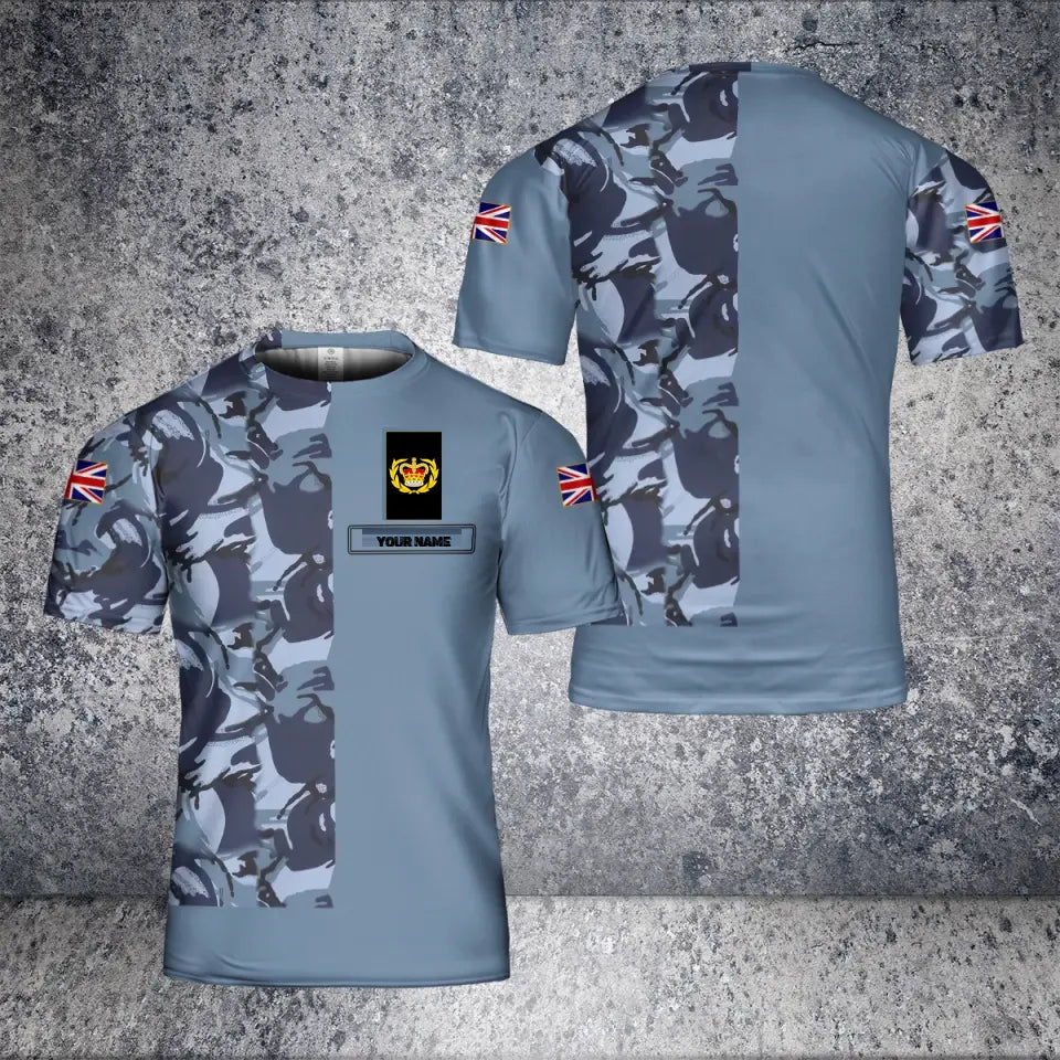 Personalized United Kingdom Solider/ Veteran Camo With Name And Rank T-Shirt 3D Printed - 0604230009