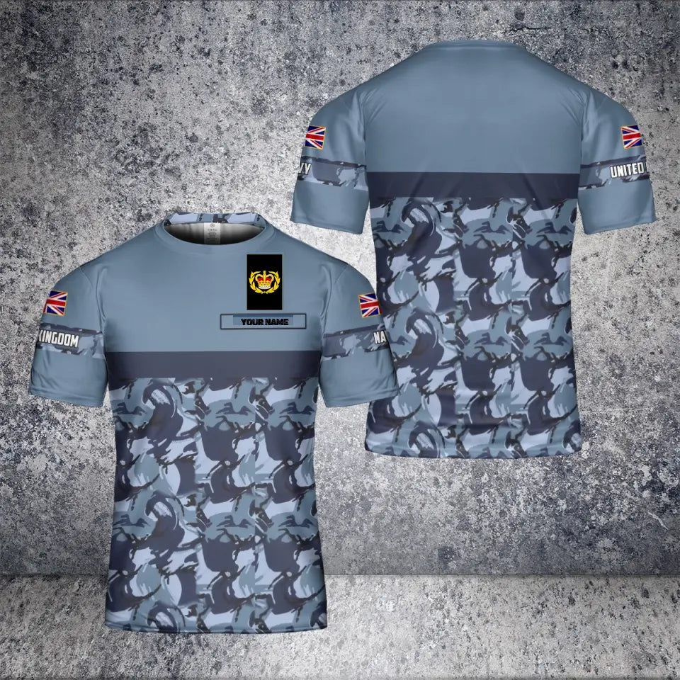 Personalized United Kingdom Solider/ Veteran Camo With Name And Rank T-Shirt 3D Printed - 0604230010