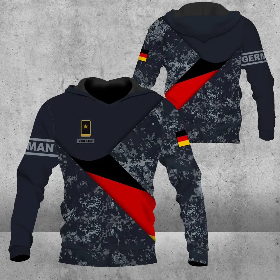 Personalized German Soldier/ Veteran Camo With Name And Rank Hoodie 3D Printed - 0805230003