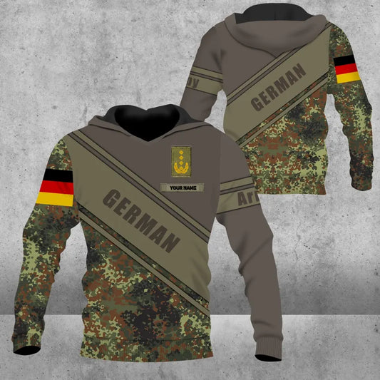 Personalized German Soldier/ Veteran Camo With Name And Rank Hoodie 3D Printed - 3004230001