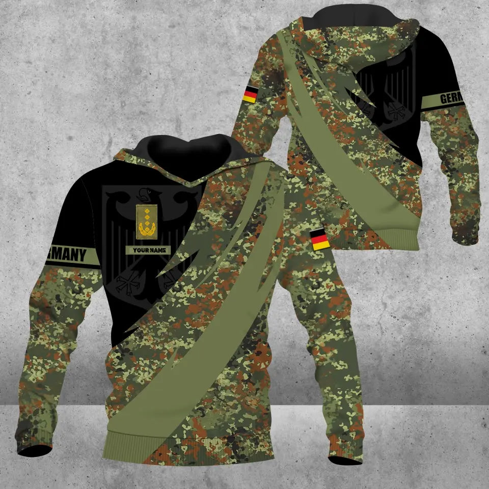 Personalized German Soldier/ Veteran Camo With Name And Rank Hoodie 3D Printed - 3004230002