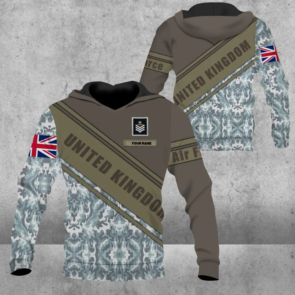 Personalized UK Solider/ Veteran Camo With Name And Rank Hoodie 3D Printed - 3004230001