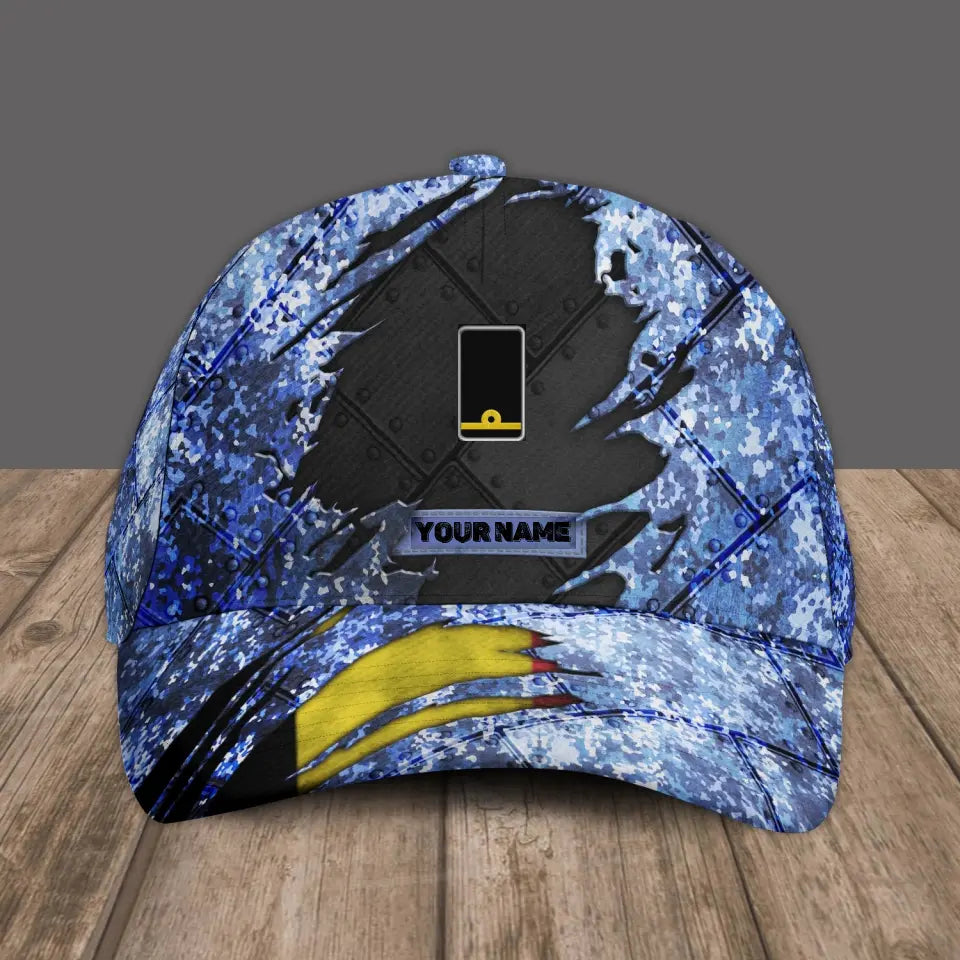 Personalized Rank And Name Belgium Soldier/Veterans Camo Baseball Cap - 16842816 - D04