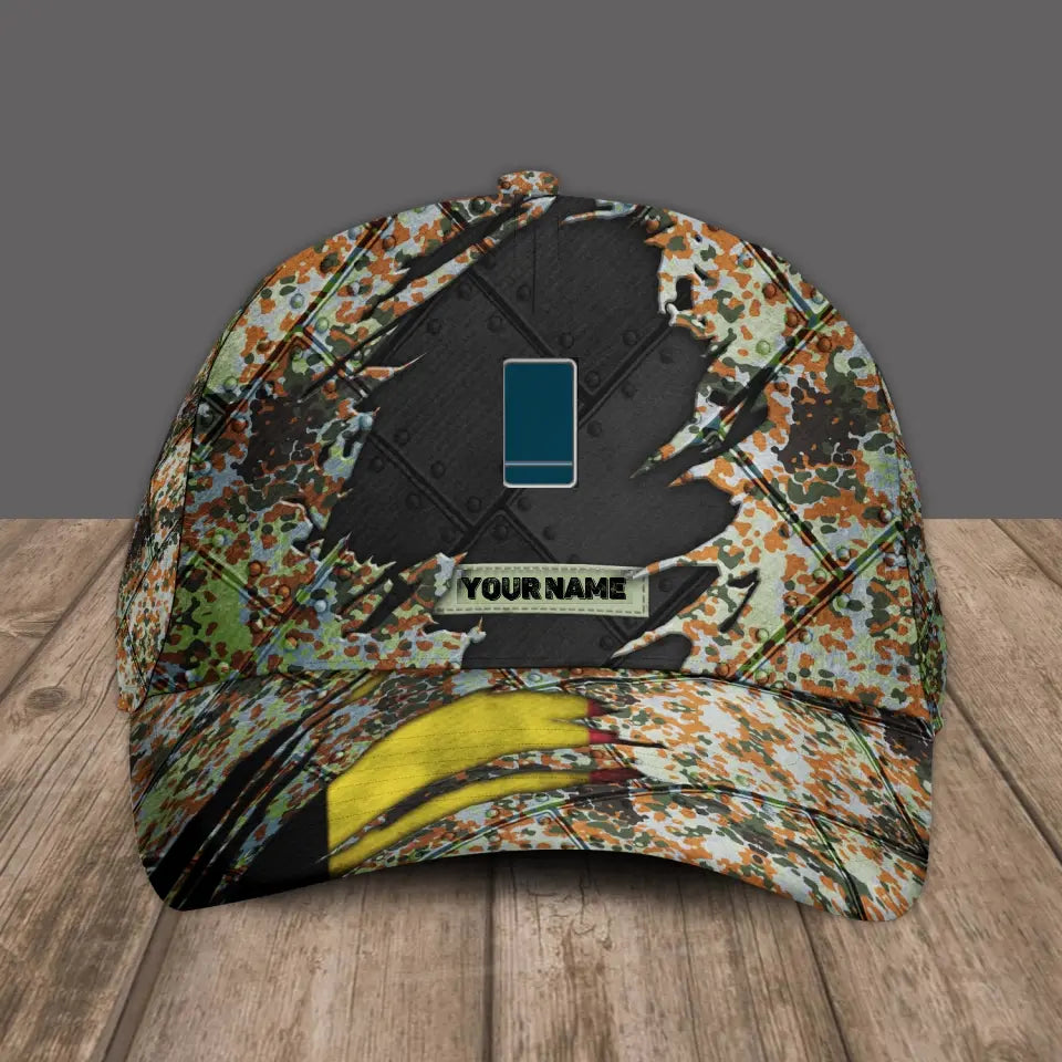 Personalized Rank And Name Belgium Soldier/Veterans Camo Baseball Cap - 16842816 - D04