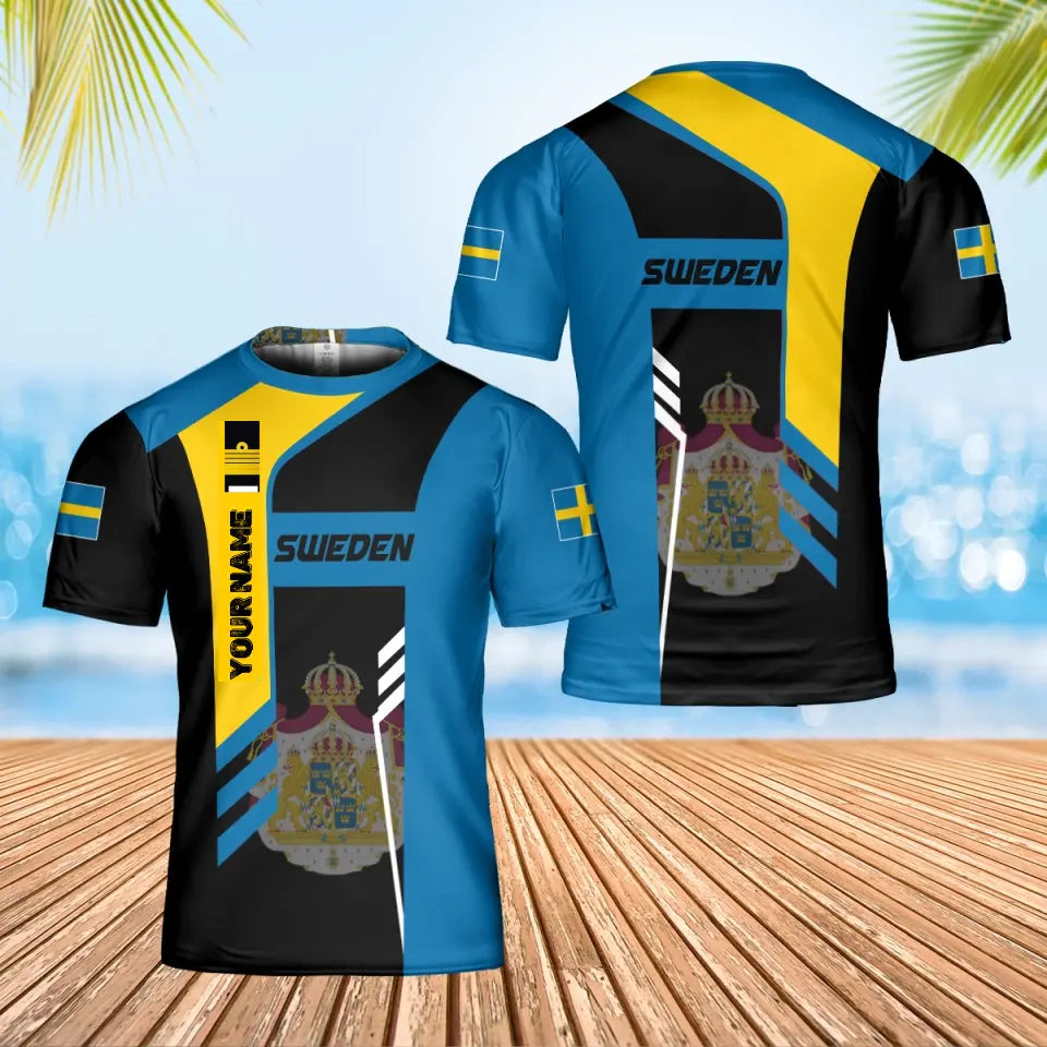 Personalized Sweden Solider/ Veteran Camo With Name And Rank T-Shirt 3D Printed - 1705230001-D04