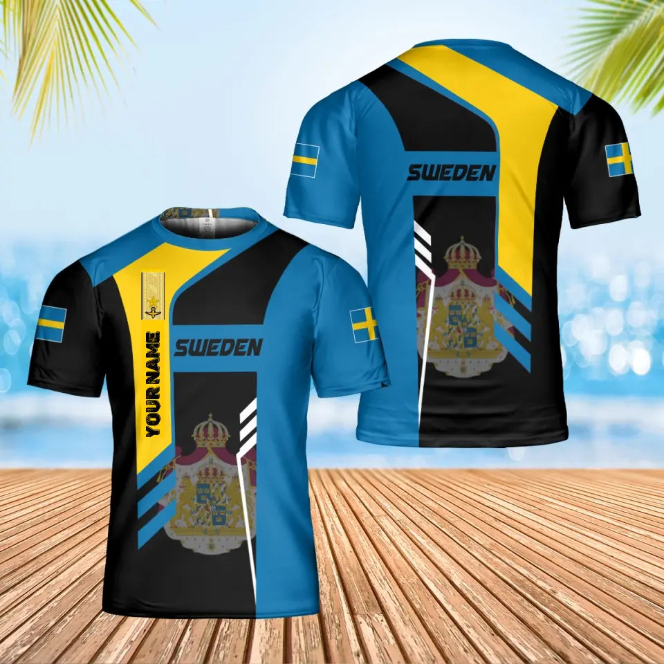 Personalized Sweden Solider/ Veteran Camo With Name And Rank T-Shirt 3D Printed - 1705230001-D04