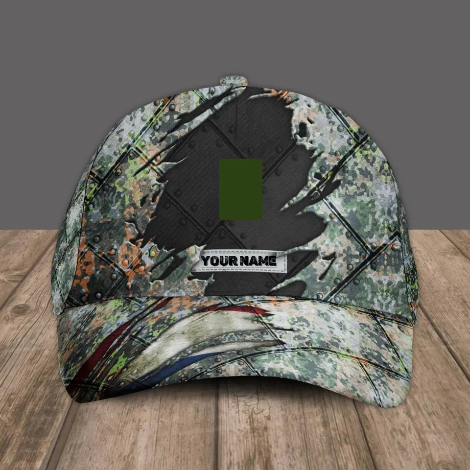 Personalized Rank And Name Netherlands Soldier/Veterans Camo Baseball Cap - 1705230001 - D04