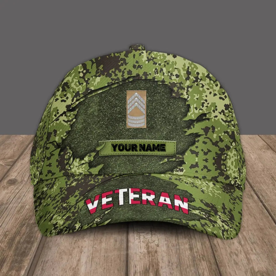 Personalized Name And Rank Denmark Camo Baseball Cap Soldier/Veteran - 1505230001 - D04