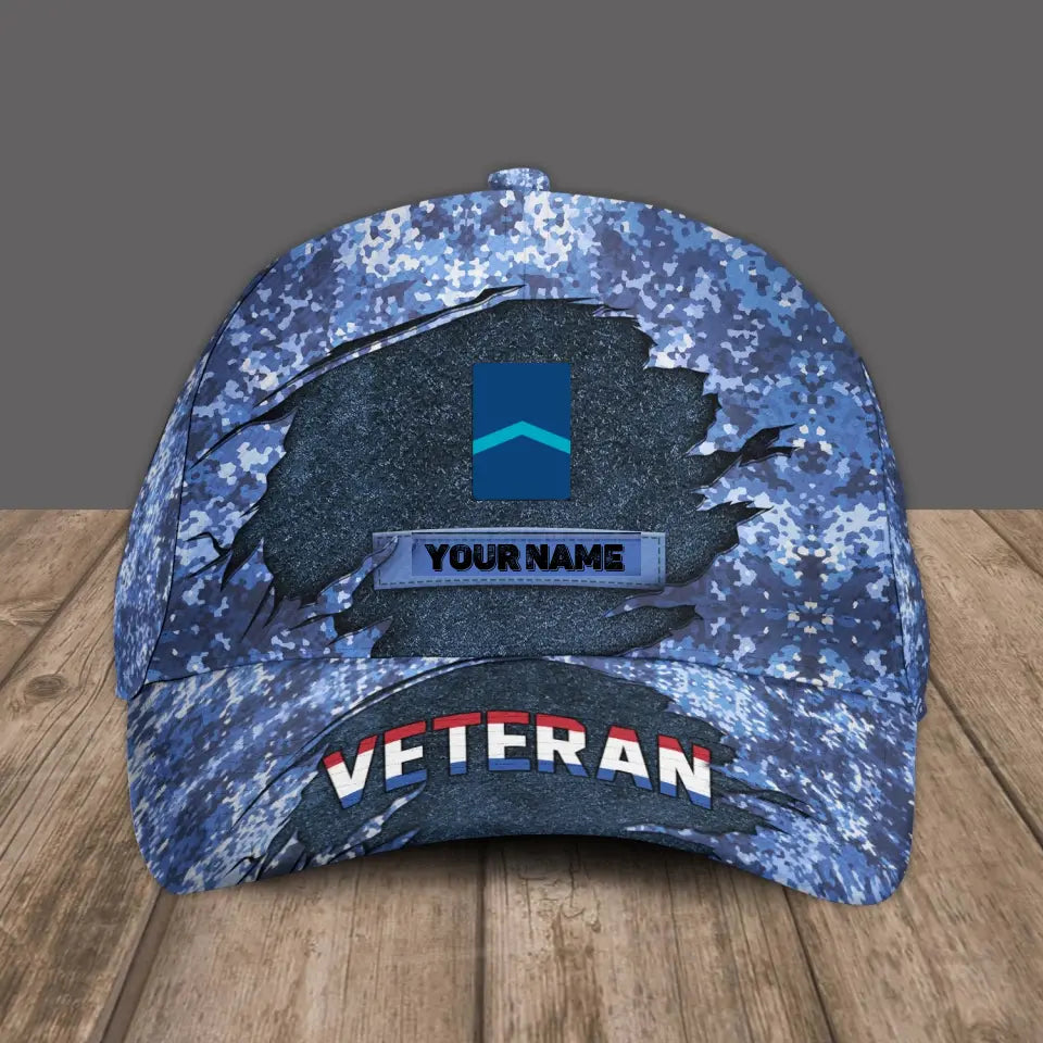 Personalized Rank And Name Netherlands Soldier/Veterans Camo Baseball Cap - 1305230001 - D04