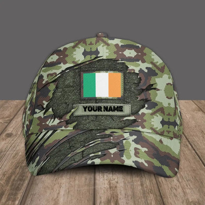 Personalized Name Ireland Soldier/Veterans Camo Baseball Cap - 1605230001 - D04