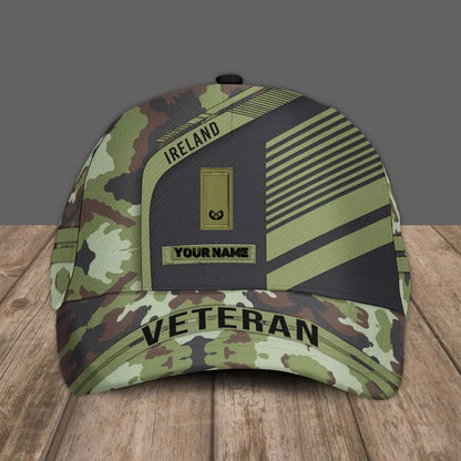 Personalized Rank And Name Ireland Soldier/Veterans Camo Baseball Cap - 17083872