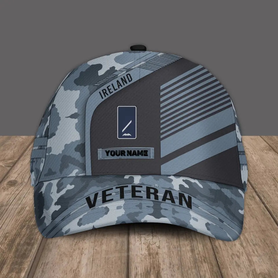 Personalized Rank And Name Ireland Soldier/Veterans Camo Baseball Cap - 2002240001