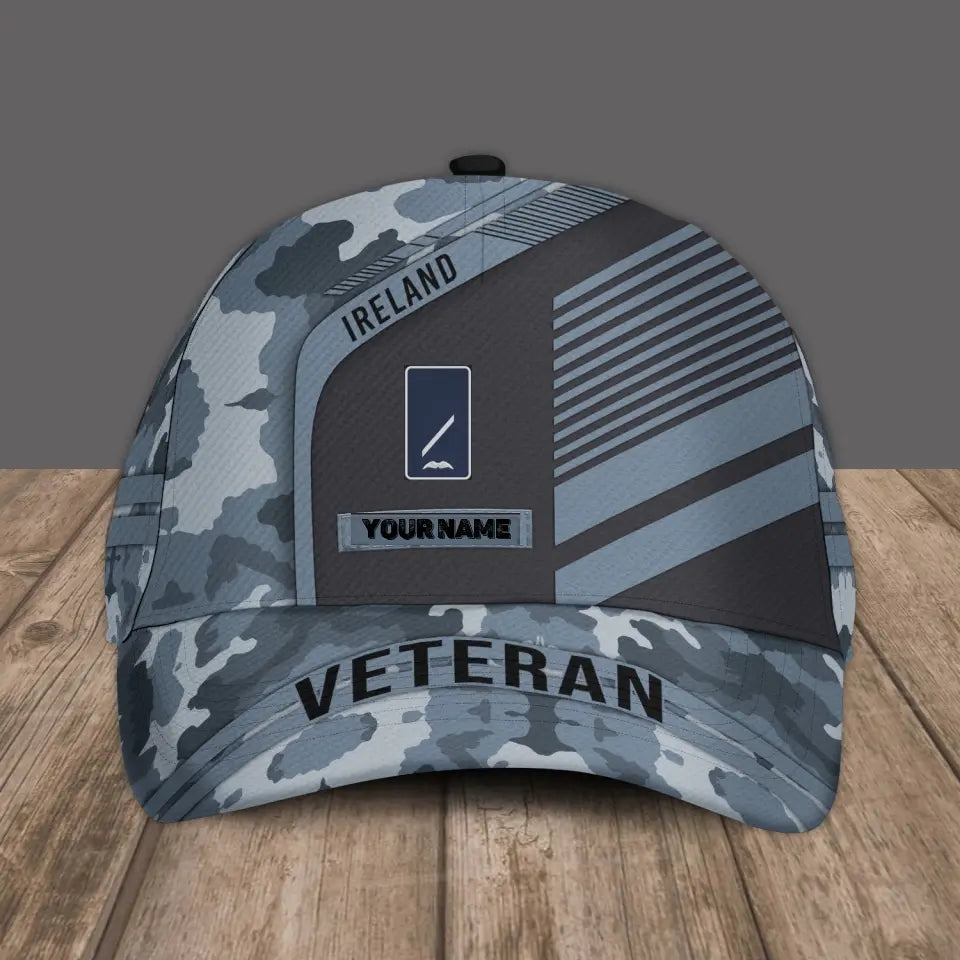 Personalized Rank And Name Ireland Soldier/Veterans Camo Baseball Cap - 17083872