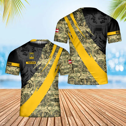 Personalized Austria Solider/ Veteran Camo With Name And Rank T-Shirt 3D Printed - 1705881602