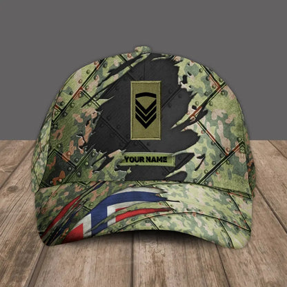 Personalized Name And Rank Norway Camo Baseball Cap Soldier/Veteran - 1684368002