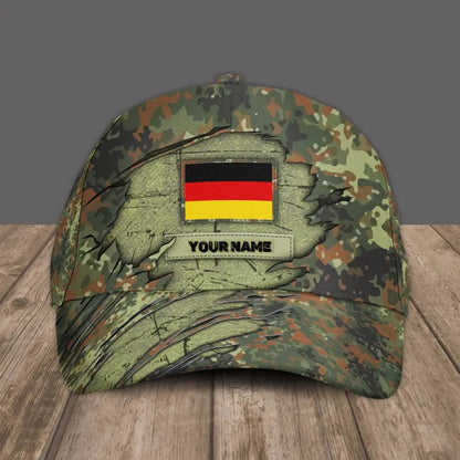 Personalized Name Germany Soldier/Veterans Camo Baseball Cap - 1684368001