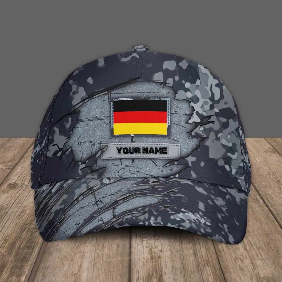 Personalized Name Germany Soldier/Veterans Camo Baseball Cap - 1684368001