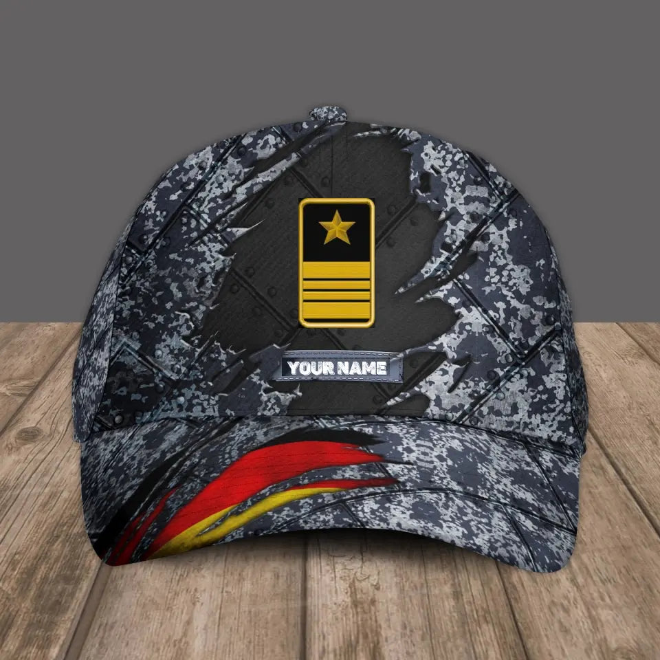 Personalized Rank And Name Germany Soldier/Veterans Camo Baseball Cap - 1805230003