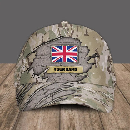Personalized Name United Kingdom Soldier/Veterans Camo Baseball Cap - 1805230002