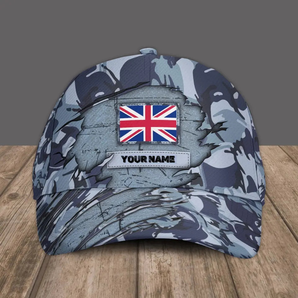 Personalized Name United Kingdom Soldier/Veterans Camo Baseball Cap - 1684368001