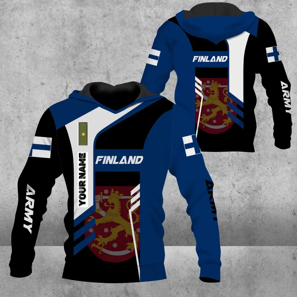 Personalized Finland Solider/ Veteran Camo With Name And Rank Hoodie 3D Printed - 1705230001-D04