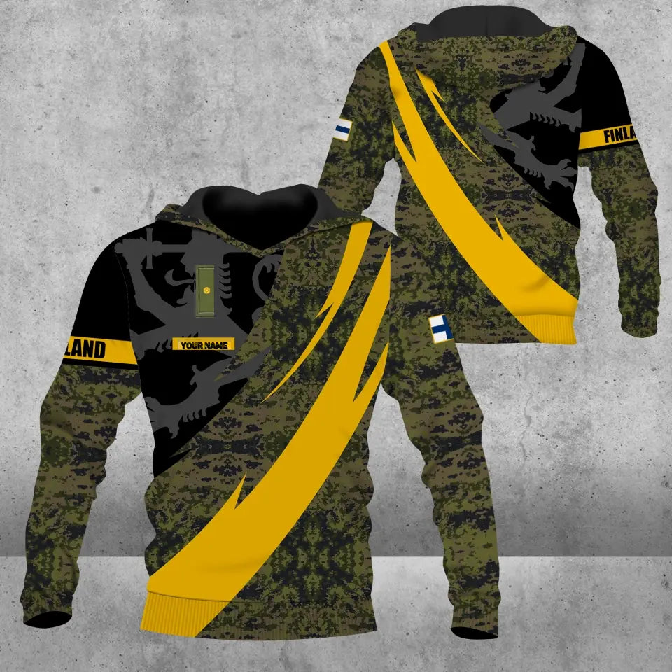 Personalized Finland Solider/ Veteran Camo With Name And Rank Hoodie 3D Printed - 1705230002-D04
