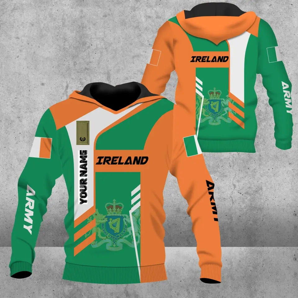 Personalized Ireland Solider/ Veteran Camo With Name And Rank Hoodie 3D Printed - 16842816 - D04